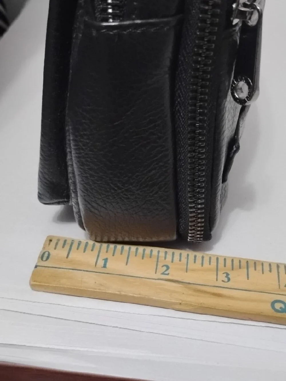 PI UNCLE‎ Black Urban Aesthetic Versatile Leather Wristlet Crossbody Bag